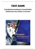Project Management&colon; The Managerial Process &lpar;6th Edition&rpar; by Erik W&period; Larson & Gray &ndash; Chapters 1&ndash;18 Complete Test Bank
