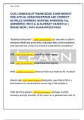 CASLI GENERALIST KNOWLEDGE EXAM NEWEST  2026 ACTUAL EXAM QUESTIONS AND CORRECT  DETAILED ANSWERS &lpar;VERIFIED ANSWERS&rpar; ALL  ANSWERED &lbrace;100 Q & A&rcub; ALREADY GRADED A&plus; &vert;  BRAND NEW&excl; &vert; 100&percnt; GUARANTEED PASS 