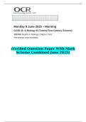 2025 GCSE &lpar;9&ndash;1&rpar; Biology B &lpar;Twenty First Century Science&rpar; J257&sol;04 Depth in Biology &lpar;Higher Tier&rpar;   &lpar;Verified Question Paper With Mark Scheme Combined June 2025&rpar;
