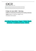 2025 GCSE &lpar;9&ndash;1&rpar; Chemistry B &lpar;Twenty First Century Science&rpar; J258&sol;04 Depth in Chemistry &lpar;Higher Tier&rpar;   &lpar;Verified Question Paper With Mark Scheme Combined June 2025&rpar;