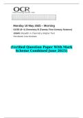 2025 GCSE &lpar;9&minus;1&rpar; Chemistry B &lpar;Twenty First Century Science&rpar; J258&sol;03 Breadth in Chemistry &lpar;Higher Tier&rpar;   &lpar;Verified Question Paper With Mark Scheme Combined June 2025&rpar;
