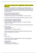 PHTLS FINAL EXAM ACTUAL QUESTIONS AND SOLUTIONS RATED A&plus;