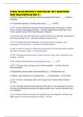 TEXAS WASTEWATER D CORE EXAM TEST QUESTIONS AND SOLUTIONS RATED A&plus;