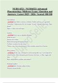 NURS 6521 &sol; NURS6521 Advanced Pharmacology Midterm Exam &vert; Question and Answers &vert; Latest 2025 &sol; 2026 &sol; Scored 100&sol;100 and Graded A&plus;