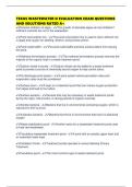 TEXAS WASTEWATER D EVALUATION EXAM QUESTIONS AND SOLUTIONS RATED A&plus;