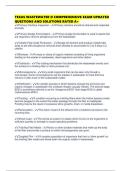 TEXAS WASTEWATER D COMPREHENSIVE EXAM UPDATED QUESTIONS AND SOLUTIONS RATED A&plus;
