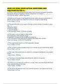 NURS 328 FINAL EXAM ACTUAL QUESTIONS AND SOLUTIONS RATED A&plus;