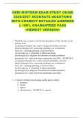 GERI MIDTERM EXAM STUDY GUIDE  2026&sol;2027 ACCURATE QUESTIONS  WITH CORRECT DETAILED ANSWERS  &vert;&vert; 100&percnt; GUARANTEED PASS  <NEWEST VERSION> 