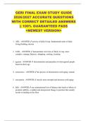 GERI FINAL EXAM STUDY GUIDE  2026&sol;2027 ACCURATE QUESTIONS  WITH CORRECT DETAILED ANSWERS  &vert;&vert; 100&percnt; GUARANTEED PASS  <NEWEST VERSION> 