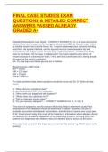 FINAL CASE STUDIES EXAM QUESTIONS & DETAILED CORRECT ANSWERS PASSED ALREADY GRADED A&plus;