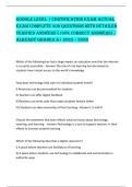 GOOGLE LEVEL 1 CERTIFICATION EXAM ACTUAL  EXAM COMPLETE 400 QUESTIONS WITH DETAILED  VERIFIED ANSWERS &lpar;100&percnt; CORRECT ANSWERS&rpar; &sol;  ALREADY GRADED A&plus; 2025 &ndash; 2026