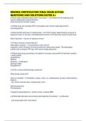 NBCRNA CERTIFICATION FINAL EXAM ACTUAL QUESTIONS AND SOLUTIONS RATED A&plus;