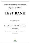 Complete Test Bank &mdash; Applied Pharmacology for the Dental Hygienist&comma; 9th Edition &mdash; Elena Bablenis Haveles &mdash; ISBN 9780323798631 &mdash; &lpar;All Chapters Covered 1&ndash;26&comma; Questions & Answers&rpar;