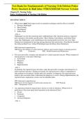 Test Bank for Fundamentals of Nursing 11th Edition By Patricia Potter&comma; Anne Perry&comma; Patricia Stockert&comma; Amy Hall &vert; 9780323810340 &vert; &lpar;2023&sol;2024&rpar; &vert; Chapter 1-50 &vert; Complete Questions and Answers A&plus;