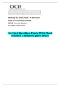 2025 GCSE &lpar;9&ndash;1&rpar; Computer Science J277&sol;01 Computer Systems    &lpar;Verified Question Paper With Mark Scheme Combined June 2025&rpar;
