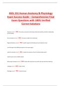BIOL 251 Human Anatomy & Physiology Exam Success Guide &ndash; Comprehensive Final Exam Questions with 100&percnt; Verified Correct Solutions
