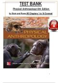 Physical Anthropology &lpar;12th Edition&rpar; &ndash; Test Bank Chapters 1&ndash;18 &vert; Philip L&period; Stein & Bruce M&period; Rowe &vert; Biological Anthropology &vert; Complete Exam Questions with Answers