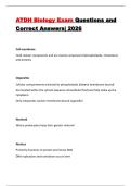 ATDH Biology Exam Questions and Correct Answers&vert; 2026