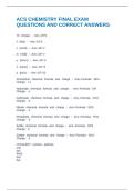 ACS CHEMISTRY FINAL EXAM QUESTIONS AND CORRECT ANSWERS