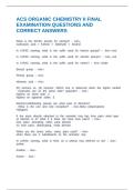 ACS ORGANIC CHEMISTRY II FINAL EXAMINATION QUESTIONS AND CORRECT ANSWERS