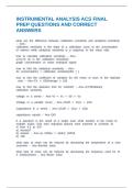 ACS QUANTITATIVE CHEMICAL ANALYSIS FINAL EXAM QUESTIONS AND CORRECT ANSWERS