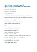 ACS IMPORTANT FORMULAS QUESTIONS AND CORRECT ANSWERS