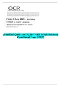 2025 GCSE &lpar;9&ndash;1&rpar; English Language J351&sol;02 Exploring effects and impact  &lpar;Verified Question Paper With Mark Scheme Combined June 2025&rpar;