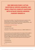 NSG 3800 &lpar;AHII&rpar; EXAM 1 ACTUAL  QUESTIONS & VERIFIED ANSWERS&sol; AHII  EXAM 1 PRACTICE COMPLETE QUESTIONS  WITH DETAILED VERIFIED ANSWERS  &sol;ALREADY GRADED A&plus;