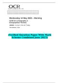 2025 GCSE &lpar;9&ndash;1&rpar; Geography A &lpar;Geographical Themes&rpar; J383&sol;01 Living in the UK Today    &lpar;Verified Question Paper With Mark Scheme Combined June 2025&rpar;