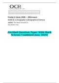 2025 GCSE &lpar;9&ndash;1&rpar; Geography A &lpar;Geographical Themes&rpar; J383&sol;02 The World Around Us  &lpar;Verified Question Paper With Mark Scheme Combined June 2025&rpar;