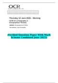 2025 GCSE &lpar;9&ndash;1&rpar; Geography A &lpar;Geographical Themes&rpar; J383&sol;03 Geographical Skills    &lpar;Verified Question Paper With Mark Scheme Combined June 2025&rpar;