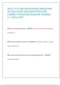 WGU C715 Organizational Behavior Exam 2026-2027&colon; 180 Actual Questions with Correct Answers &lpar;Graded A&rpar;