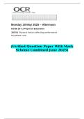 2025 GCSE &lpar;9&ndash;1&rpar; Physical Education J587&sol;01 Physical factors affecting performance   &lpar;Verified Question Paper With Mark Scheme Combined June 2025&rpar;