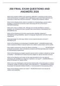 250 FINAL EXAM QUESTIONS AND ANSWERS 2026