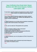 Argus Certification Exam Study Guide &vert; Newest  Questions with 100&percnt; Correct Answers &vert; Verified &vert;  Latest Update &vert; 2026