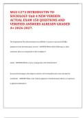 WGU C273 Introduction to Sociology Unit 4 Exam Guide&colon; 150 Questions and Verified Answers