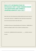 WGU C273 Introduction to Sociology &ndash; Unit 3 Exam Study Guide &lpar;100 Q&A&rpar;