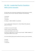 NU 456 - Leadership Practice Questions With Correct Answers&period;