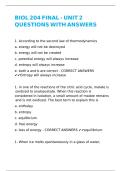 BIOL 204 FINAL - UNIT 2 QUESTIONS WITH ANSWERS&period;