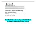 2025 GCSE &lpar;9&ndash;1&rpar; Psychology J203&sol;01 Studies and applications in psychology &lpar;Verified Question Paper With Mark Scheme Combined June 2025&rpar;