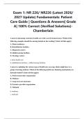 Exam 1&colon; NR 226&sol; NR226 &lpar;Latest 2026&sol; 2027 Update&rpar; Fundamentals&colon; Patient Care Guide &vert; Questions & Answers&vert; Grade A&vert; 100&percnt; Correct &lpar;Verified Solutions&rpar;- Chamberlain