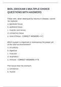BIOL 230 EXAM 1 MULTIPLE CHOICE QUESTIONS WITH ANSWERS
