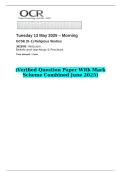 2025 GCSE &lpar;9&ndash;1&rpar; Religious Studies J625&sol;05 Hinduism Beliefs and teachings & Practices   &lpar;Verified Question Paper With Mark Scheme Combined June 2025&rpar;
