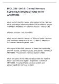 BIOL 230 - Unit 5 - Central Nervous System EXAM QUESTIONS WITH ANSWERS