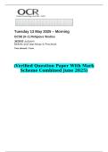 2025 GCSE &lpar;9&ndash;1&rpar; Religious Studies J625&sol;03 Judaism Beliefs and teachings & Practices &lpar;Verified Question Paper With Mark Scheme Combined June 2025&rpar;