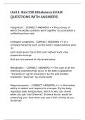 Unit 1- Biol 230 Athabasca EXAM QUESTIONS WITH ANSWERS