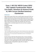 Exam 1&colon; NR 226&sol; NR226 &lpar;Latest 2026&sol; 2027 Update&rpar; Fundamentals&colon; Patient Care Guide &vert; Questions & Answers&vert; Grade A&vert; 100&percnt; Correct &lpar;Verified Solutions&rpar;- Chamberlain