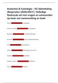 Anatomie & Fysiologie &ndash; H2 Ademhaling  &lpar;Respiratie&rpar; &lpar;2026&sol;2027&rpar; &vert; Volledige  flashcards set met vragen en antwoorden  op basis van samenvatting en boek 