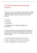 Nur 2101 Final Exam Questions with answers