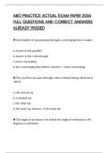 ABO PRACTICE ACTUAL EXAM PAPER 2026 FULL QUESTIONS AND CORRECT ANSWERS ALREADY PASSED